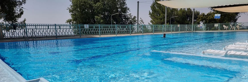 בריכת השחיה בצימרים בקיבוץ מנרה